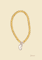 Sonni Necklace – Yellow Jade & Freshwater Pearl