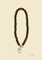 Rocky Necklace – Smoky Quartz & Freshwater Pearl