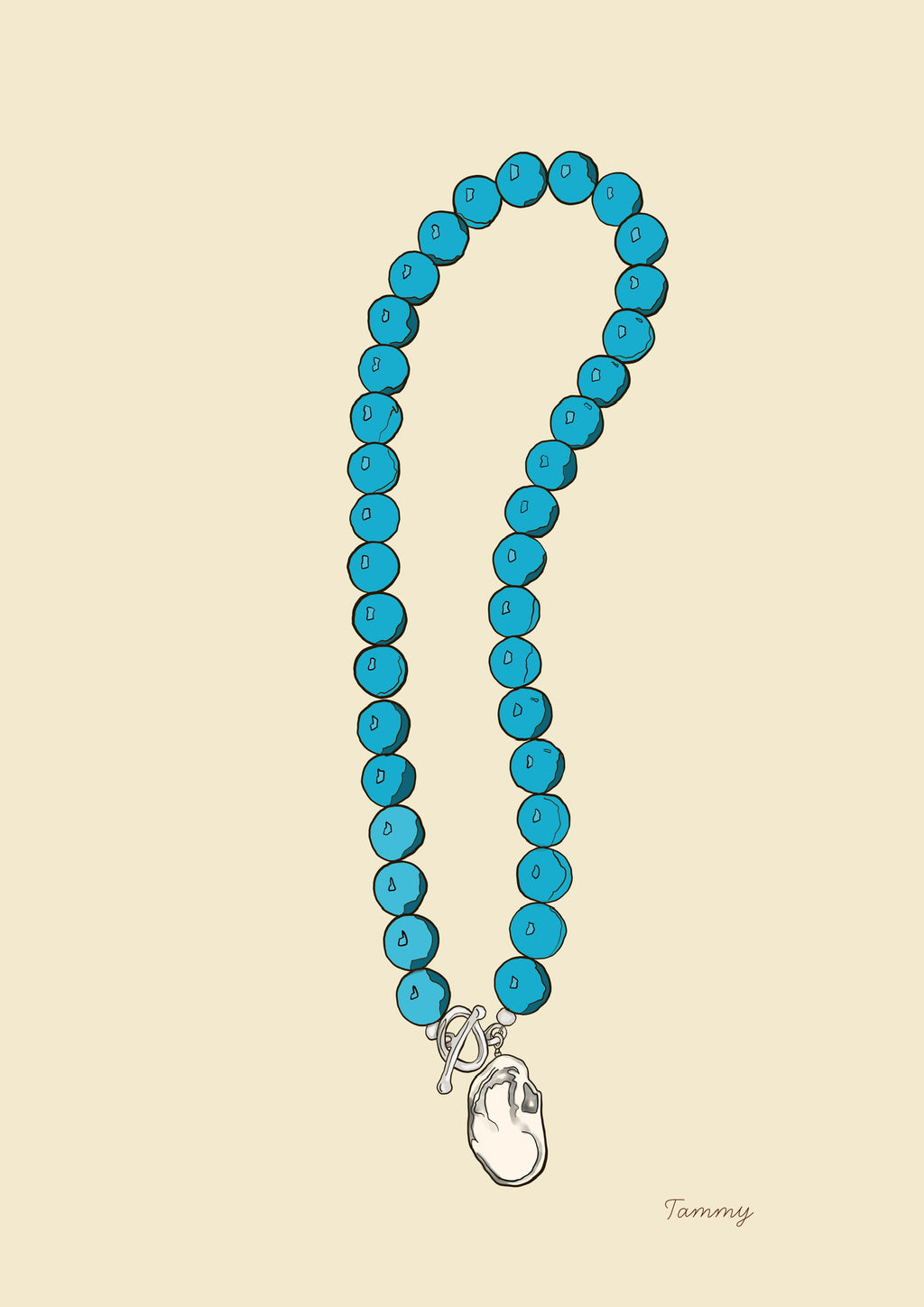 Tammy Necklace – Turquoise Howlite & Freshwater Pearl