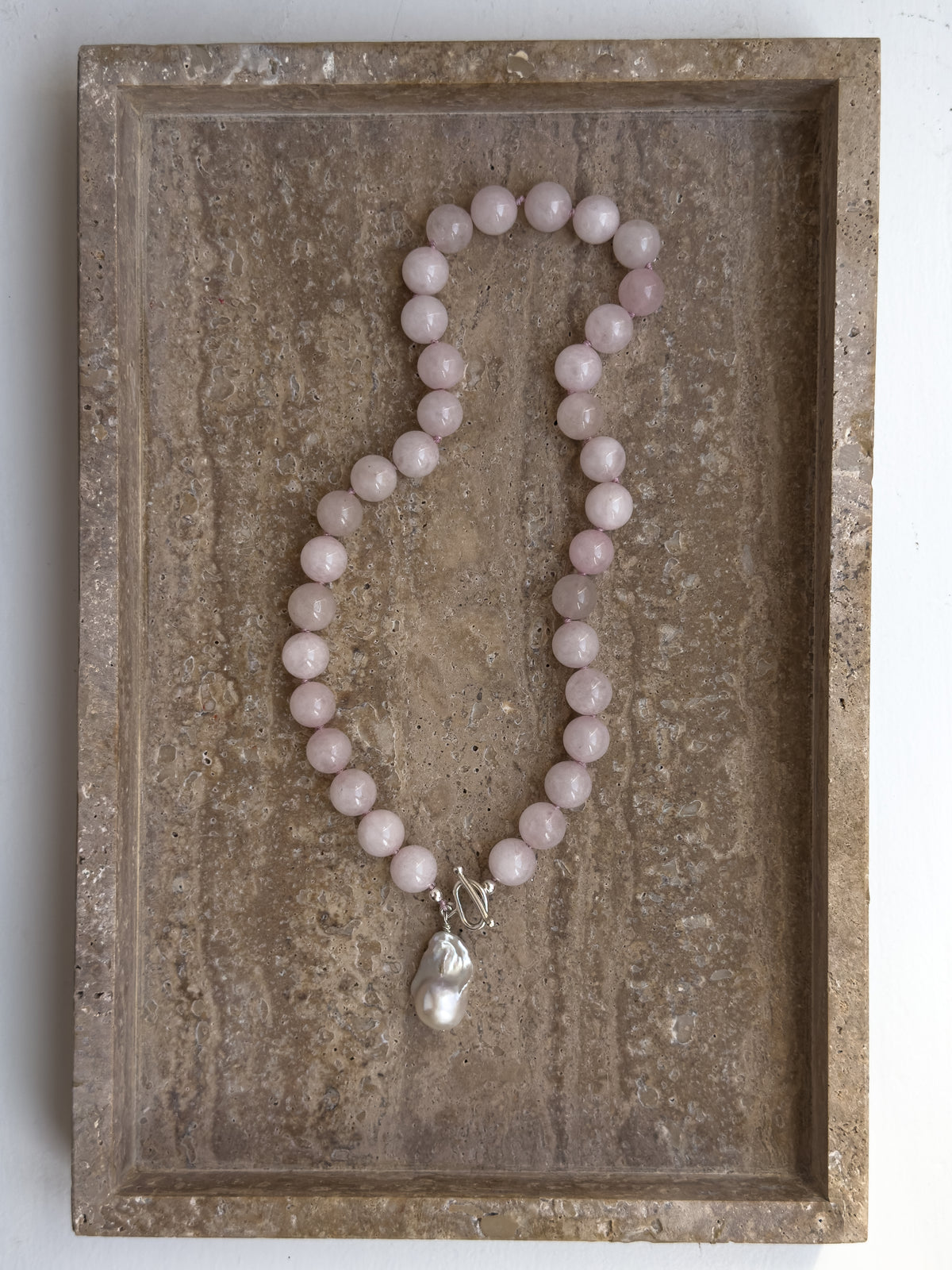 Rosie rose quartz sterling silver necklace – SAKRI