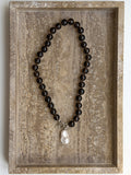 Rocky smoky quartz and pearl sterling silver necklace – SAKRI