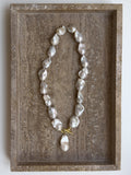 Lucky baroque freshwater pearl sterling silver necklace – SAKRI