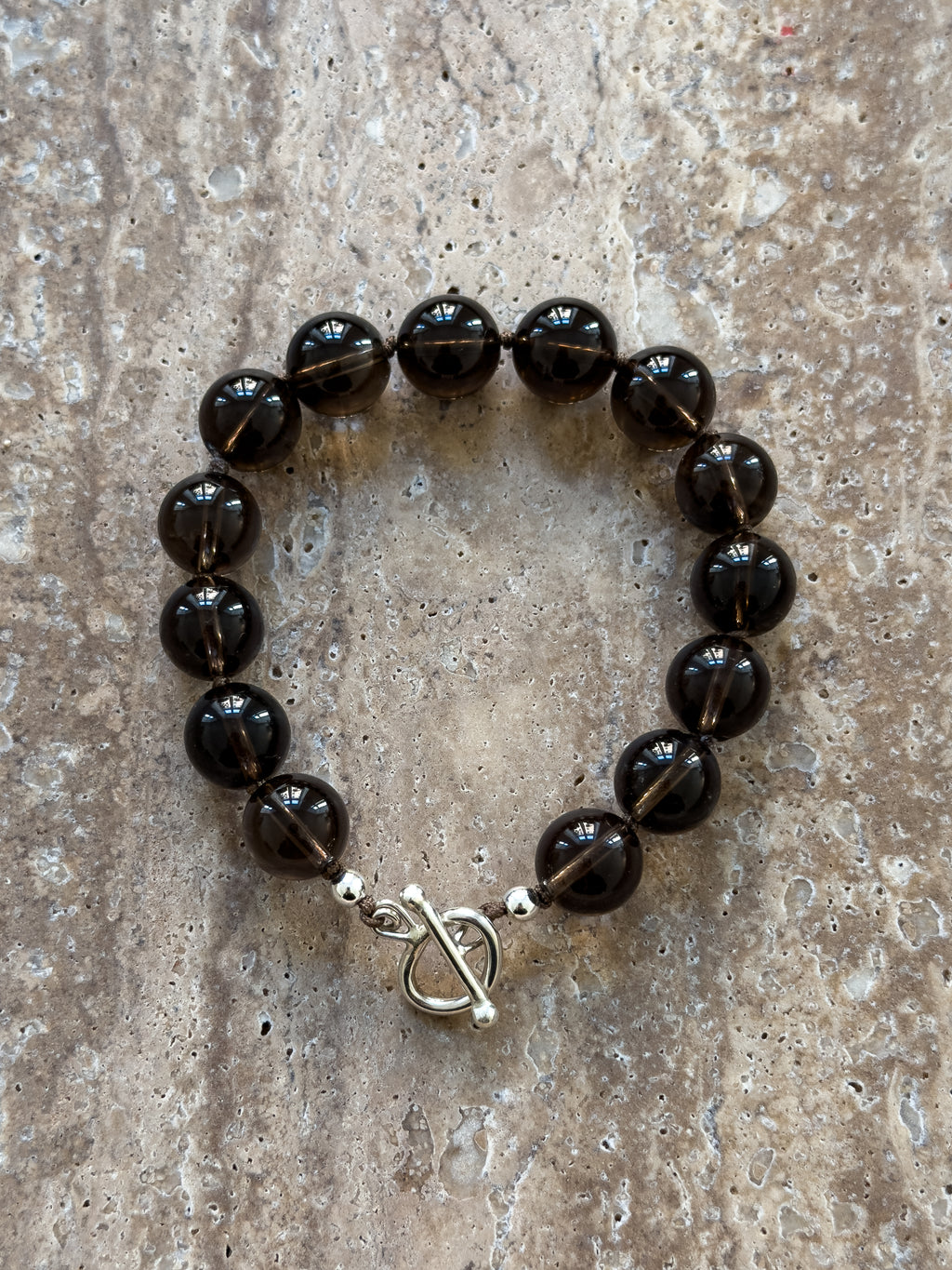 Rocky smoky quartz sterling silver bracelet – SAKRI