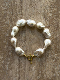 Lucky baroque freshwater pearl sterling silver bracelet – SAKRI