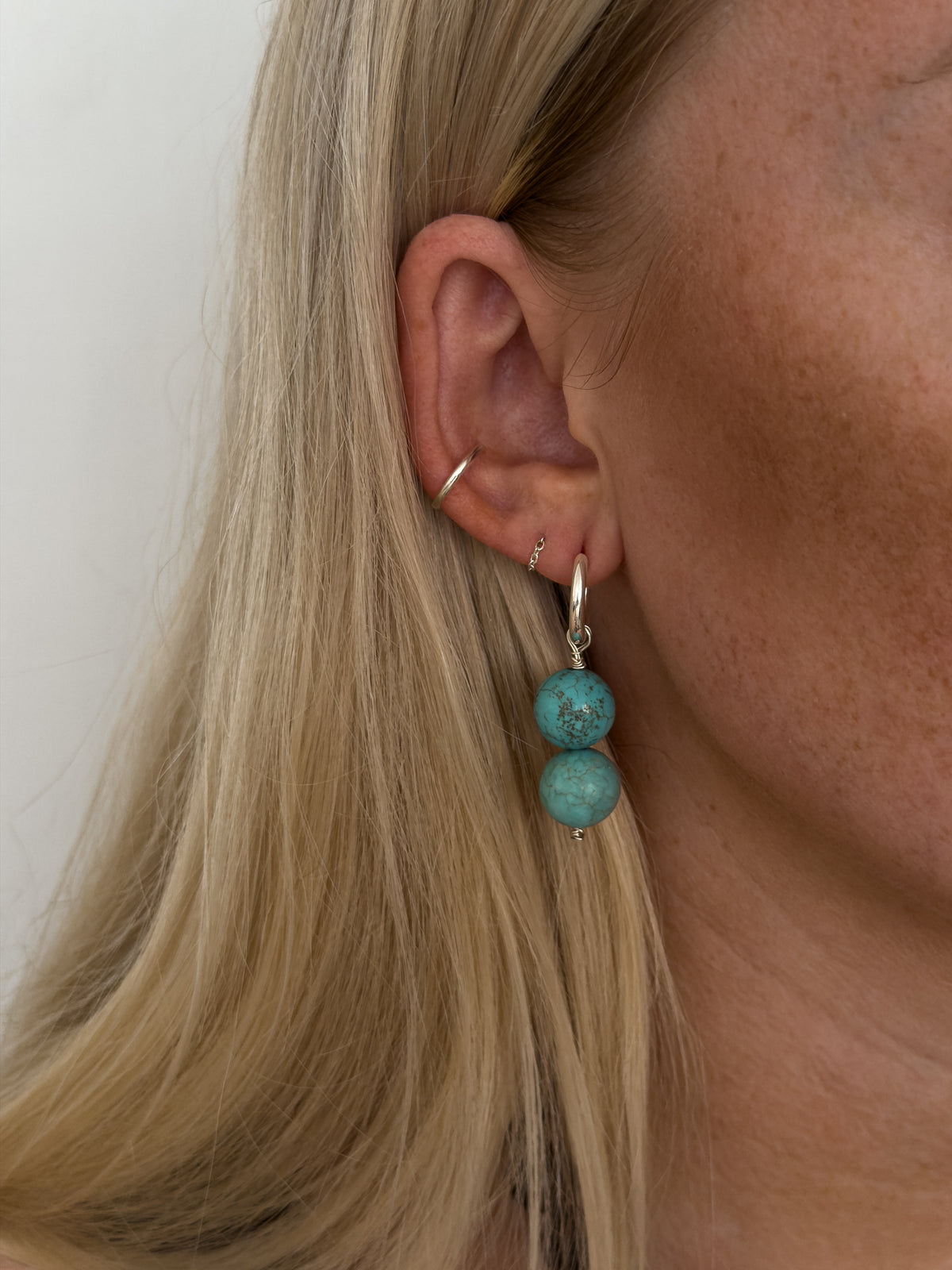 Tammy Knots – Turquoise Howlite & Sterling Silver