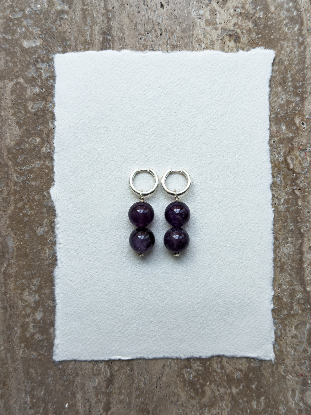 Lily amethyst hoop earrings in sterling silver – SAKRI