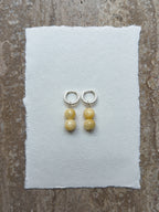 Sonni yellow jade hoop earrings in sterling silver – SAKRI