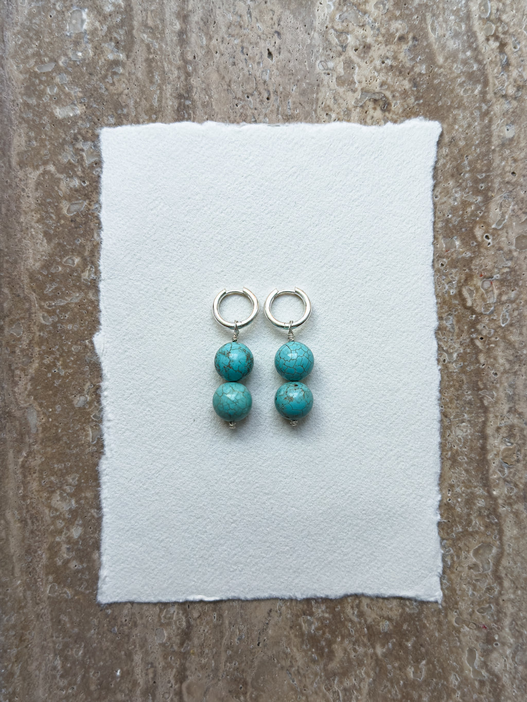 Tammy turquoise howlite hoop earrings in sterling silver – SAKRI