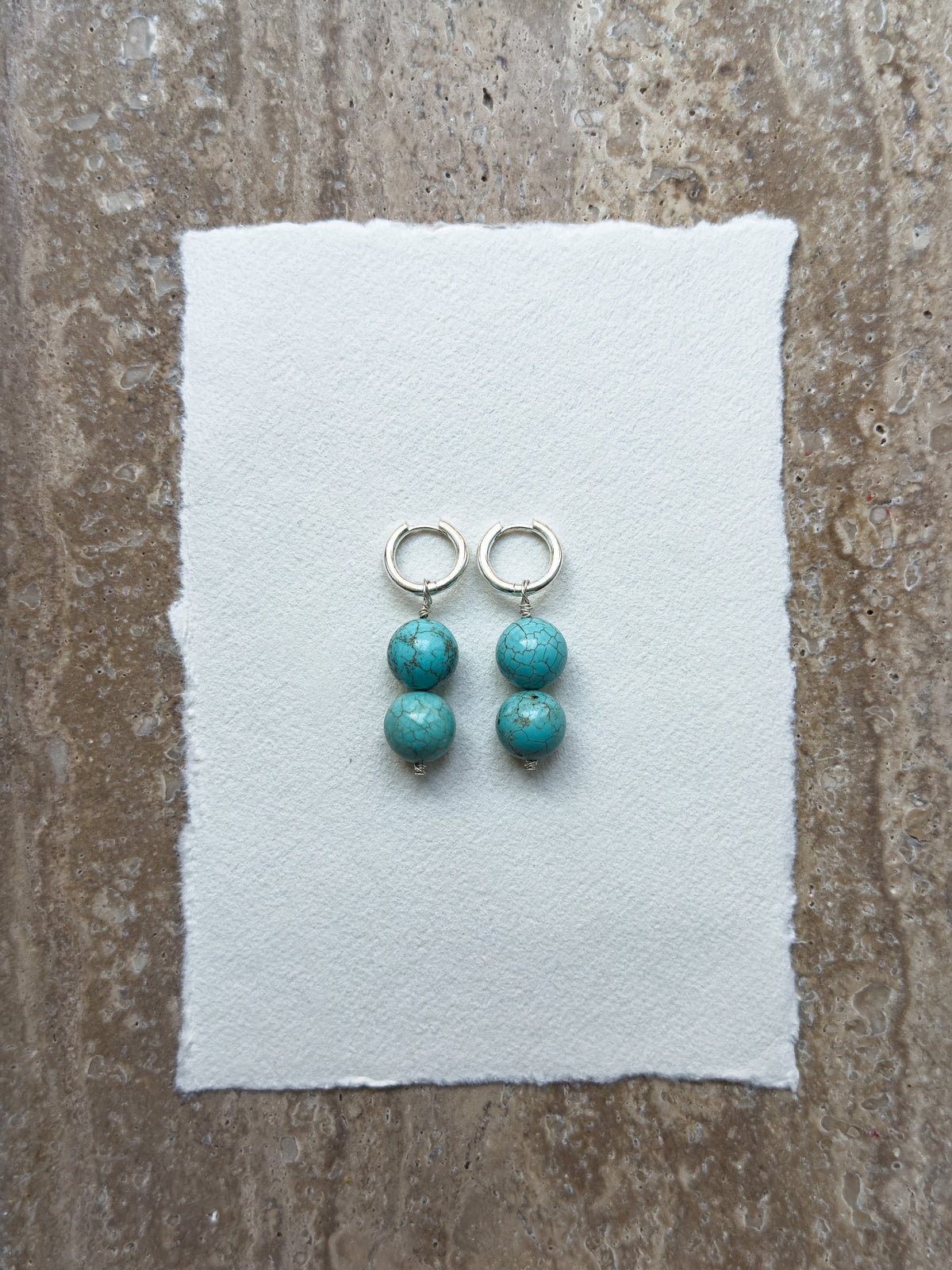 Tammy turquoise howlite hoop earrings in sterling silver – SAKRI