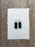 Maggie black onyx hoop earrings in sterling silver – SAKRI