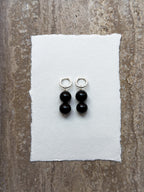 Maggie black onyx hoop earrings in sterling silver – SAKRI