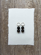 Rocky smoky quartz hoop earrings in sterling silver – SAKRI