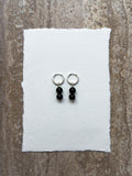 Mini black onyx hoop earrings in sterling silver – SAKRI
