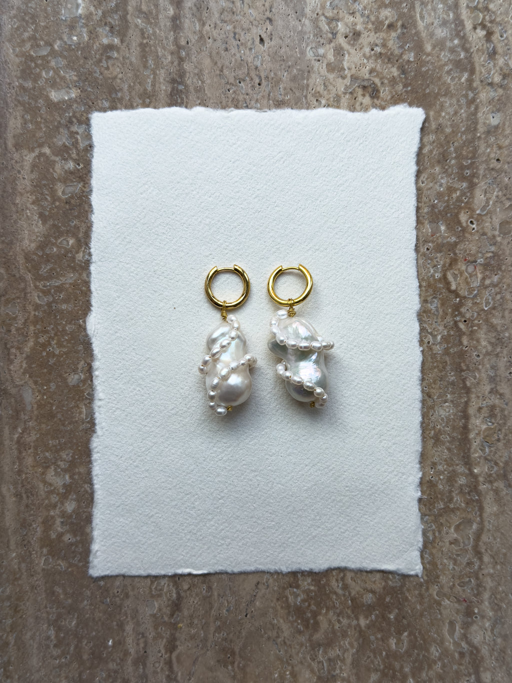 Bianca baroque freshwater pearl hoop earrings – SAKRI