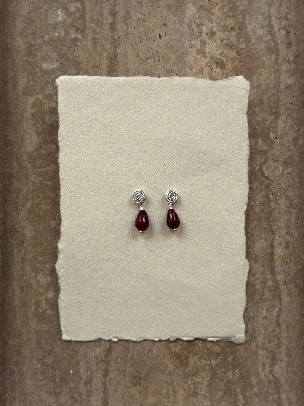 Wish Earrings - Red Jade