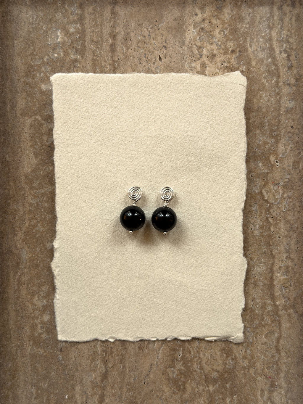 Wish Earrings - Large Onyx