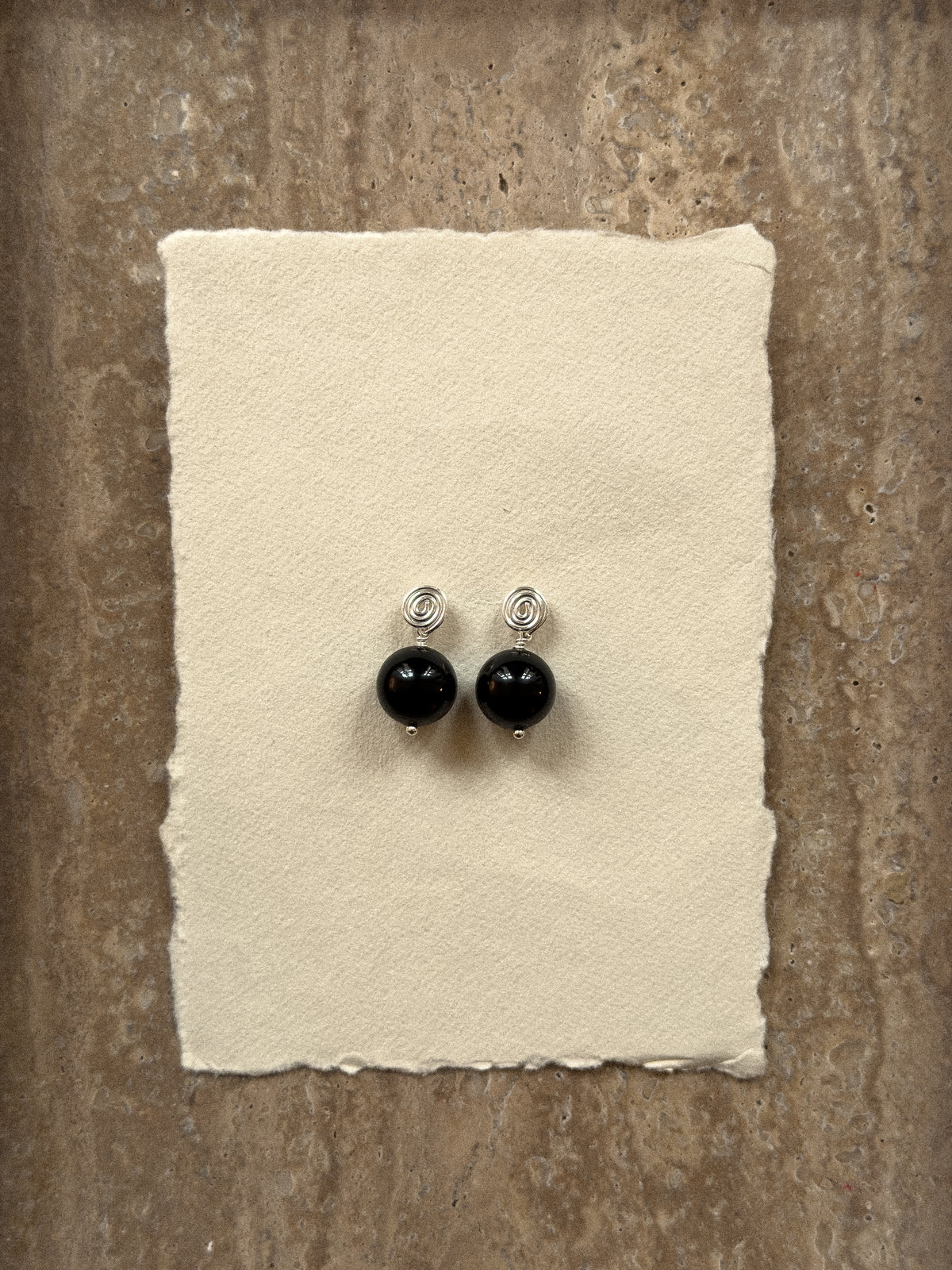 Wish Earrings - Large Onyx