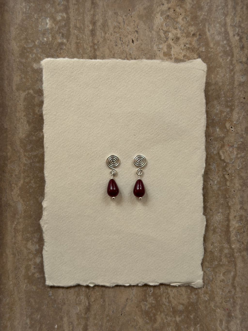 Spell Earrings - Red Jade
