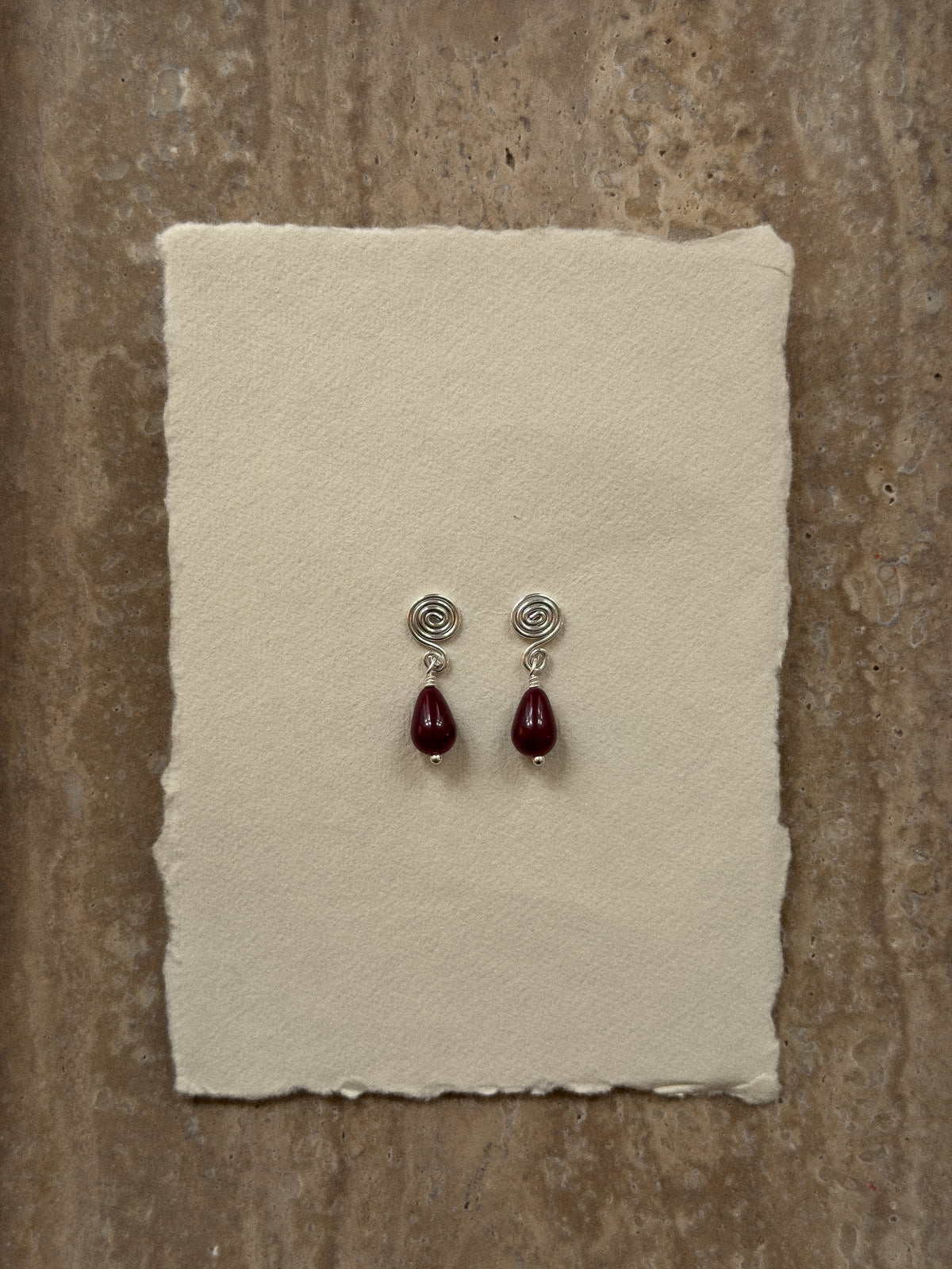 Spell Earrings - Red Jade