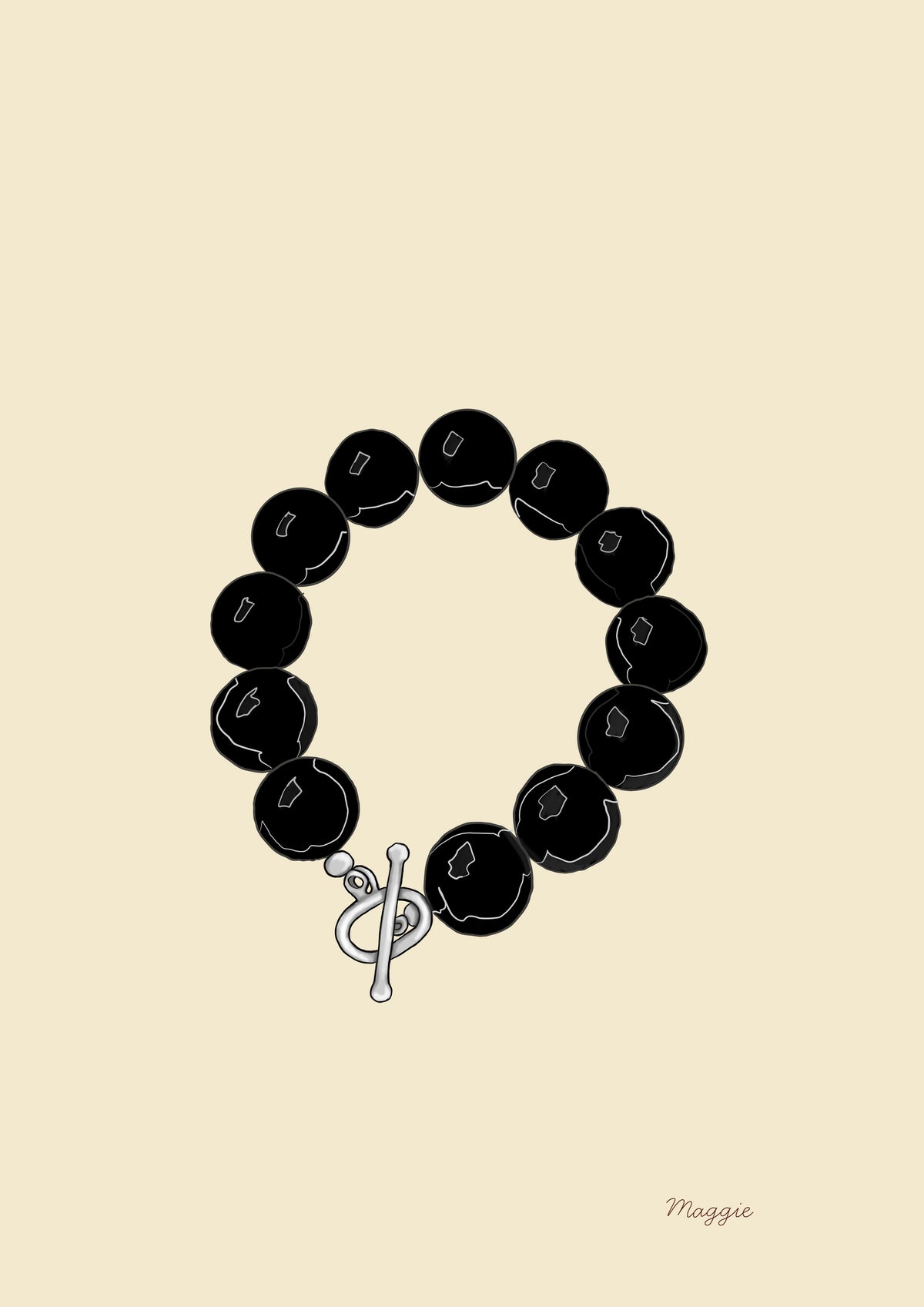 Maggie Bracelet – Black Onyx & Sterling Silver
