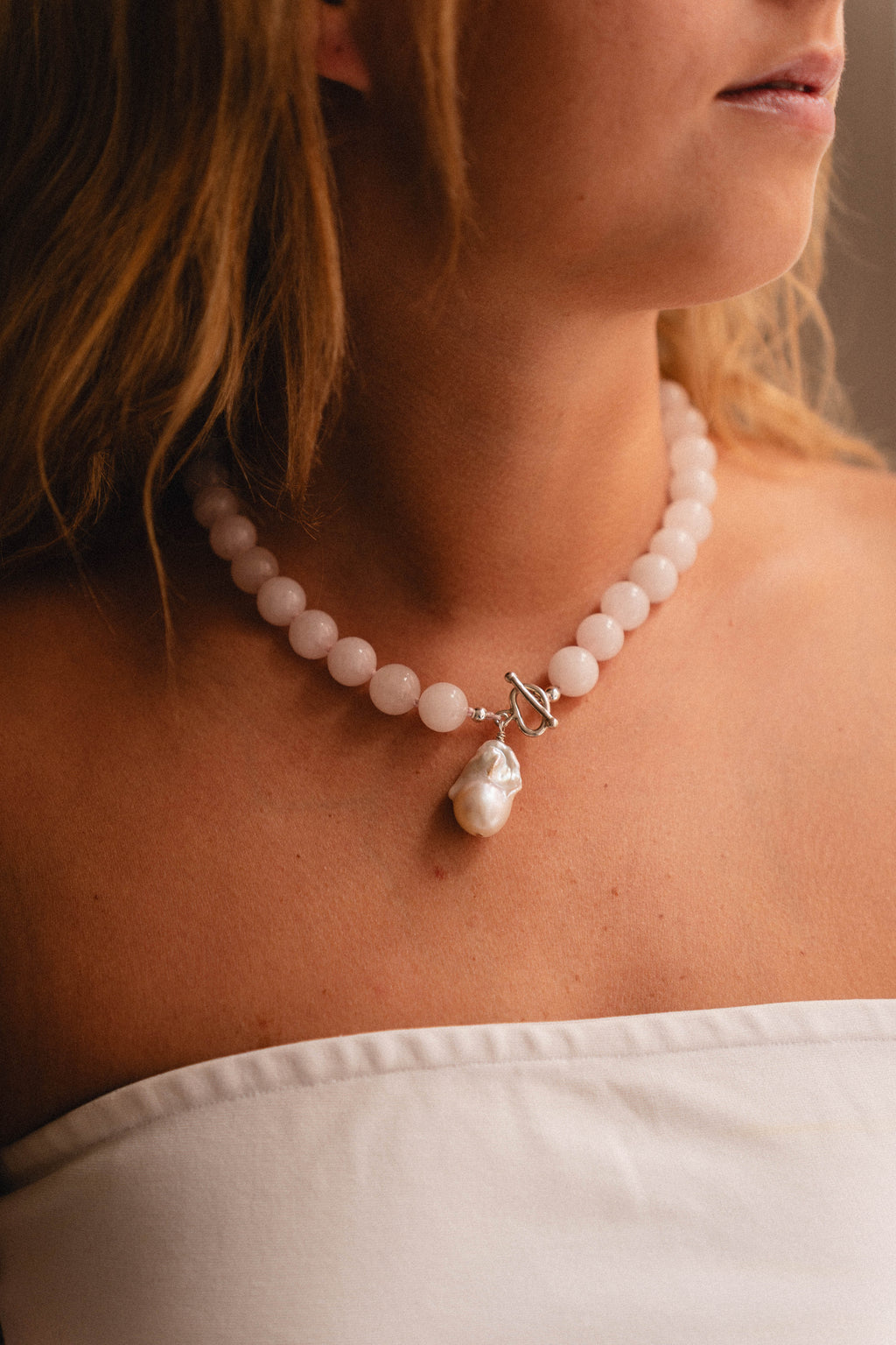 Rosie Necklace – Rose Quartz