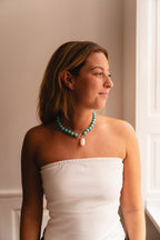 Tammy Necklace – Turquoise Howlite & Freshwater Pearl